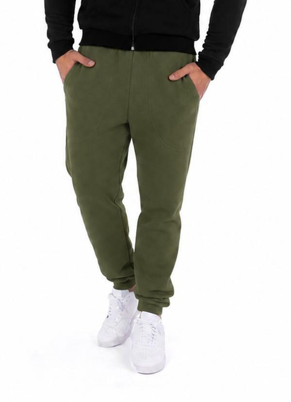 Calça Moletom Punho Ribana Verde