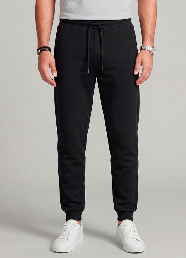 Calça Moletom Peluciada Jogger Preto