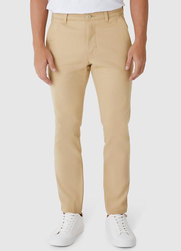 Calça Chino em Sarja Cáqui