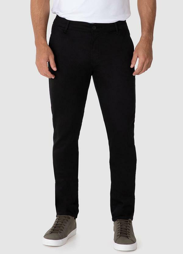 Calça Chino em Sarja Preto