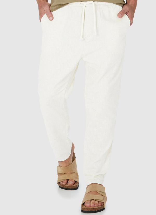 Vista 2 Calça Jogger com Linho Off White Malwee Malwee