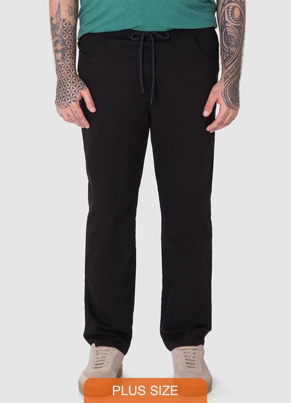 Calça Jogger em Sarja Stretch PlusPreto