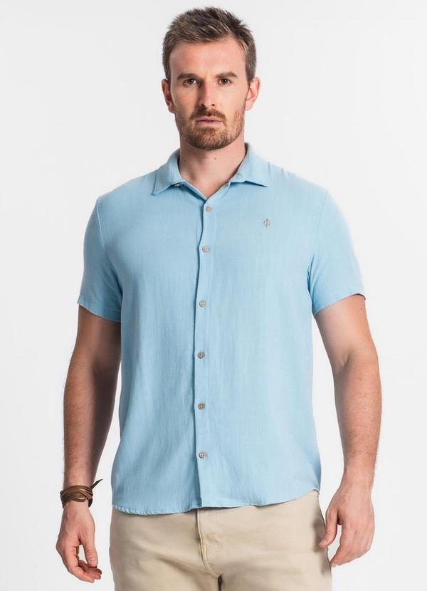 Camisa de Linho Strong Masculina Azul
