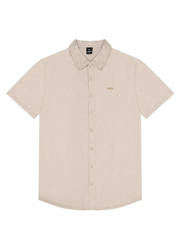 Camisa de Mangas Curtas com Linho Branco