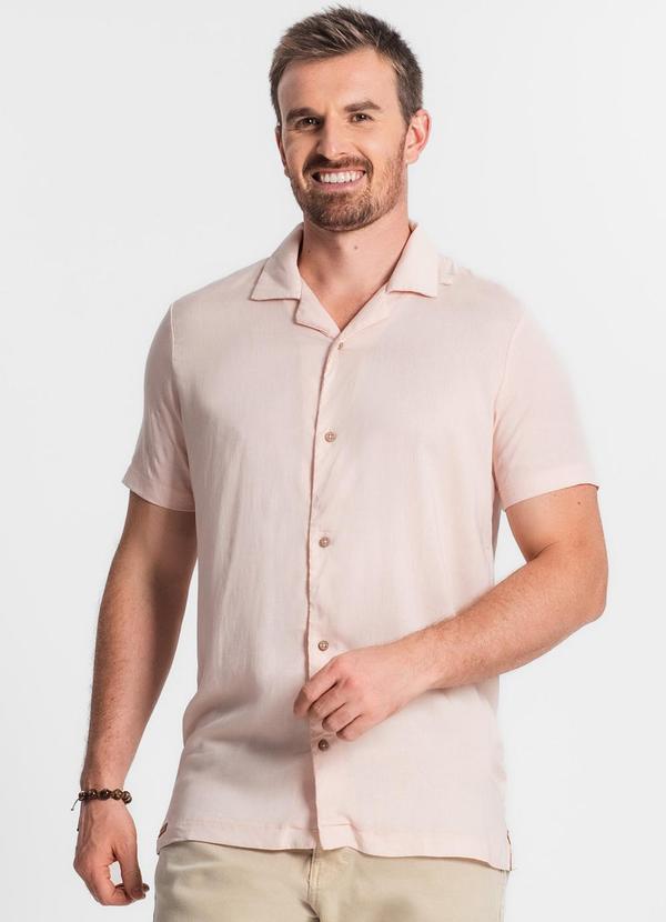 Camisa em Viscolinho Masculina Rosa
