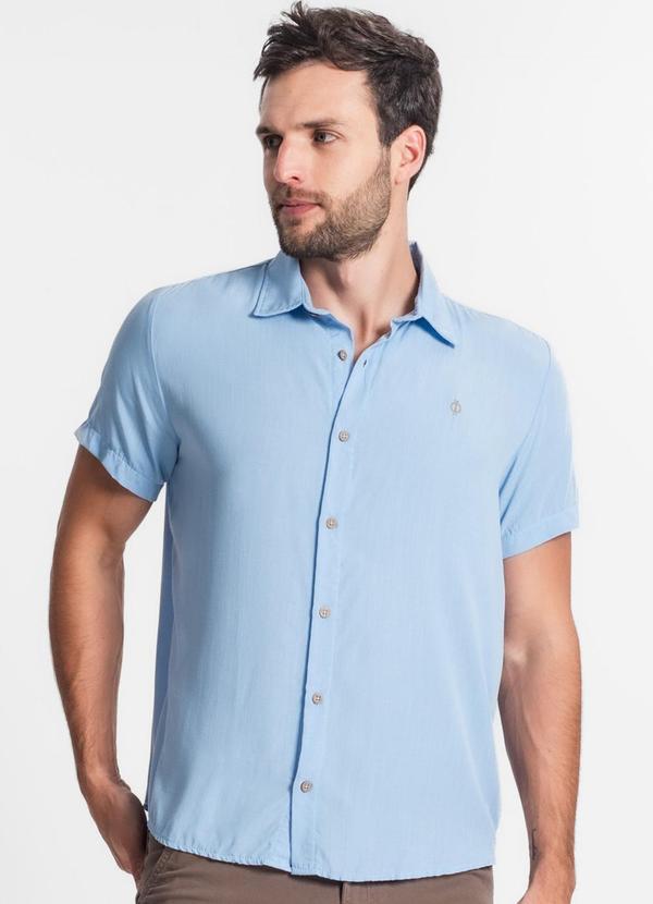 Vista 2 Camisa Masculina Azul Diametro Diametro