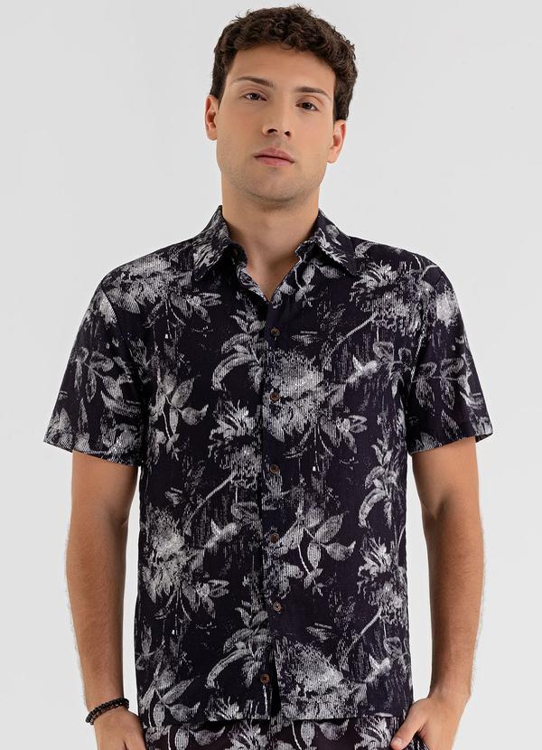 Camisa Masculina em Viscose Preto