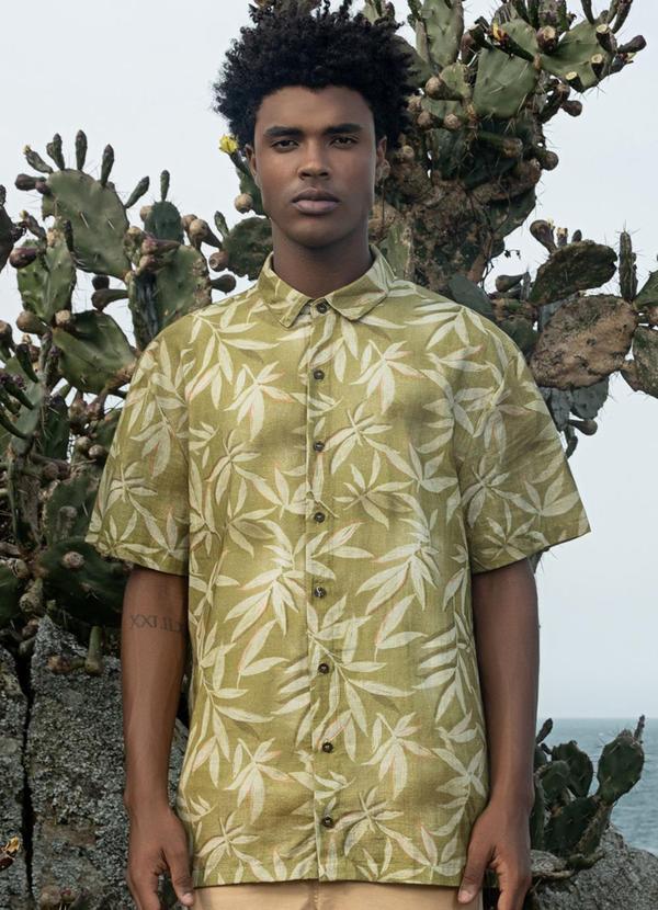 Vista 2 Camisa Masculina Estampada Verde The Philippines The Philippines