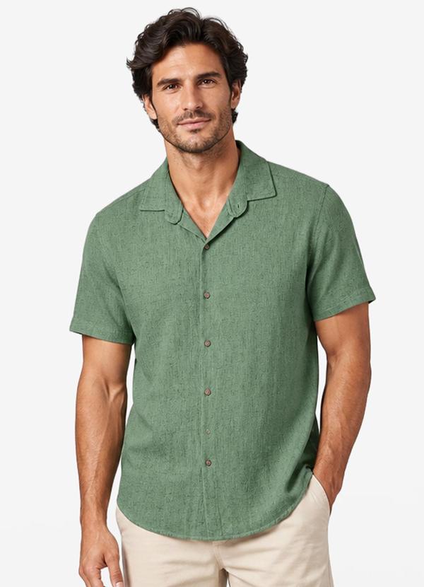 Camisa Masculina Linho Strong Verde