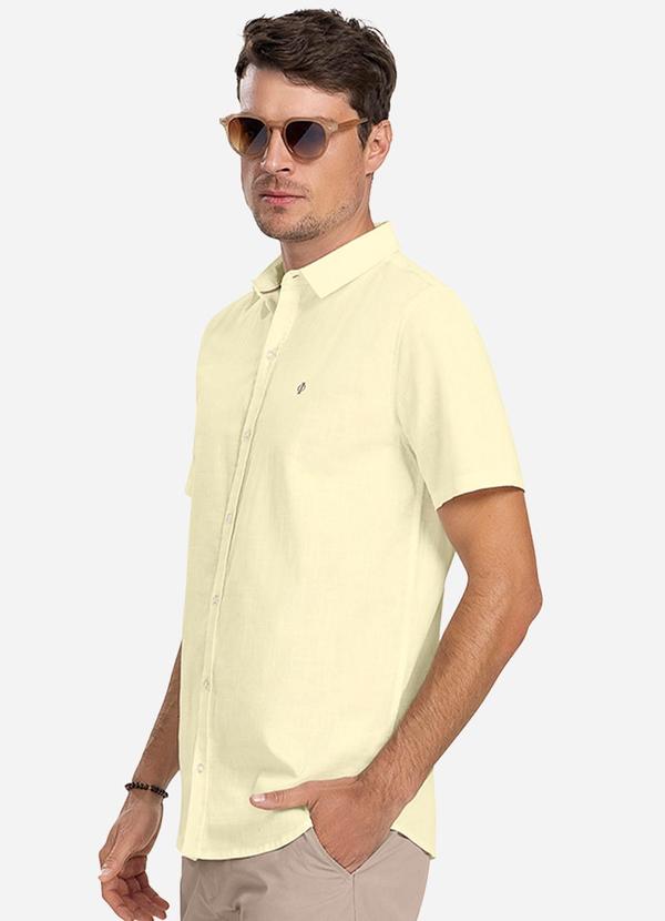Camisa Masculina Tricoline Amarelo