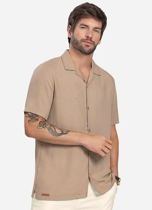 Camisa Masculina Viscolinho Marrom