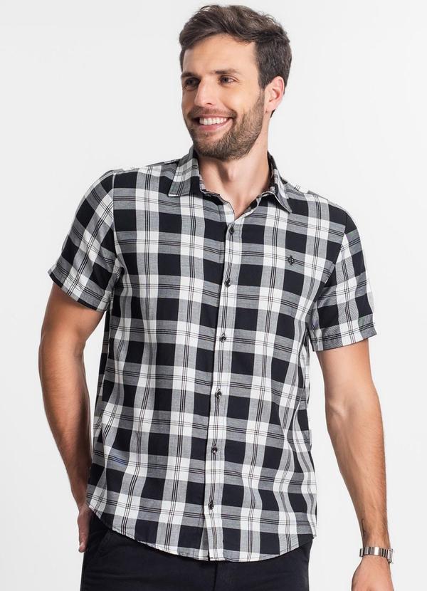 Camisa Masculina Xadrez Preto