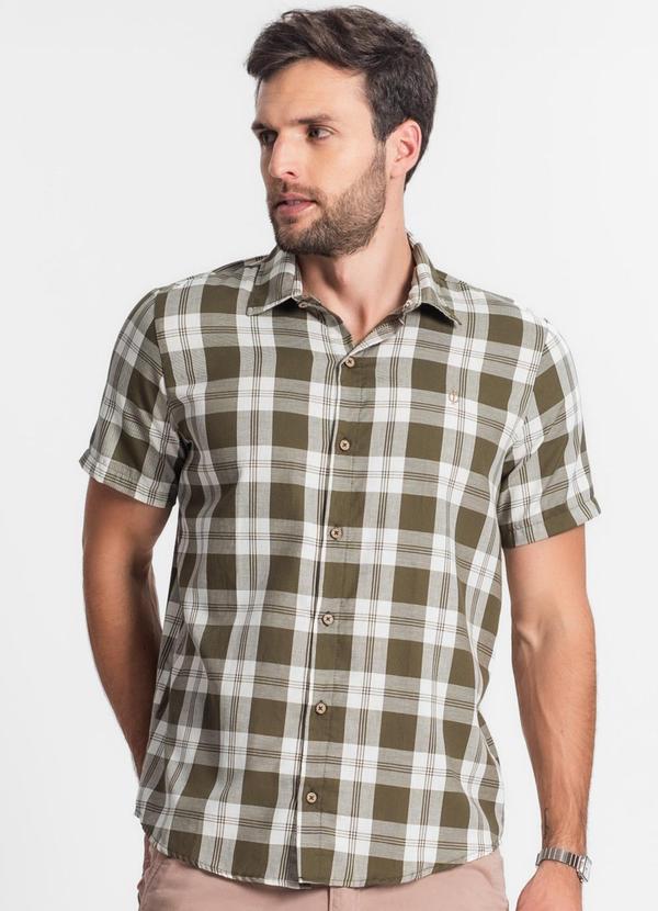 Camisa Manga Curta Xadrez Verde
