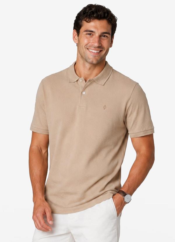 Camisa Polo Masculina Cotton Leve Uv Marrom