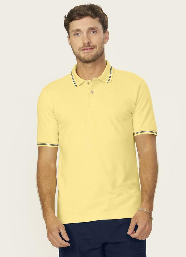 Camisa Polo Masculina Piquet Duplo Amarelo