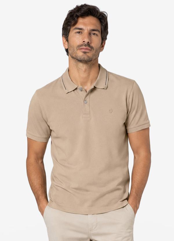 Camisa Polo Masculina Suedine Marrom