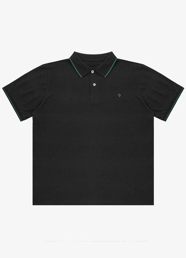 Camisa Polo Piquet Masculina Preto