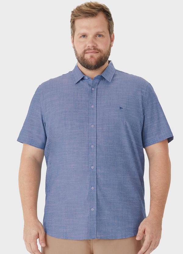 Camisa Tradicional em Algodão Azul