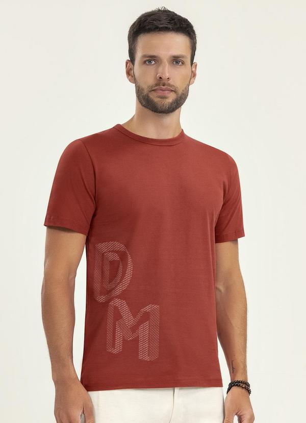 Vista 2 Camiseta Manga Curta Meia Malha Laranja Diametro Diametro