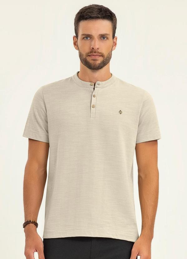 Vista 2 Camiseta Masculina em Malhão Fruit Bege Diametro Diametro