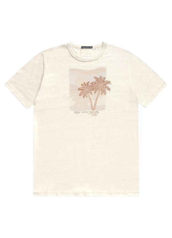 Vista 2 Camiseta Masculina Malha Maquinetada Bege Diametro Diametro