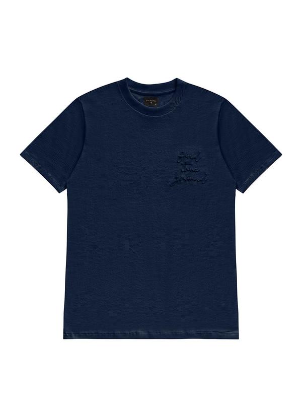 Vista 2 Camiseta Masculina Manga Curta Malhão Azul Diametro Diametro