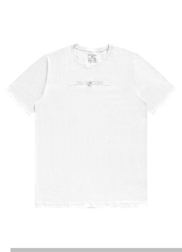 Vista 2 Camiseta Masculina Manga Curta Meia Malha Branco Diametro Diametro