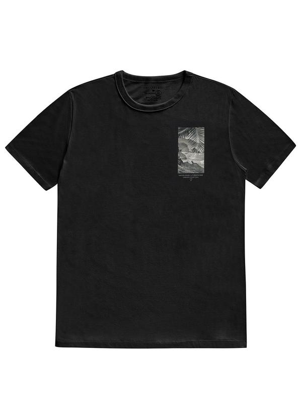 Camiseta Masculina Manga Curta Meia Malha Preto