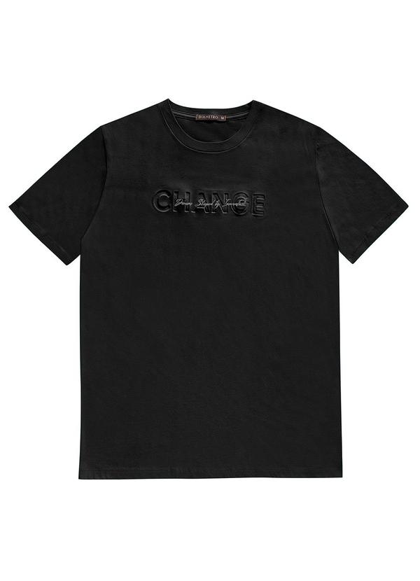 Camiseta Masculina Manga Curta Meia Malha Preto