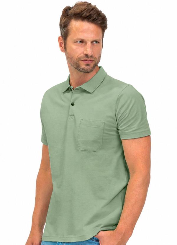 Polo Masculina com Bolso Cotton Leve Verde