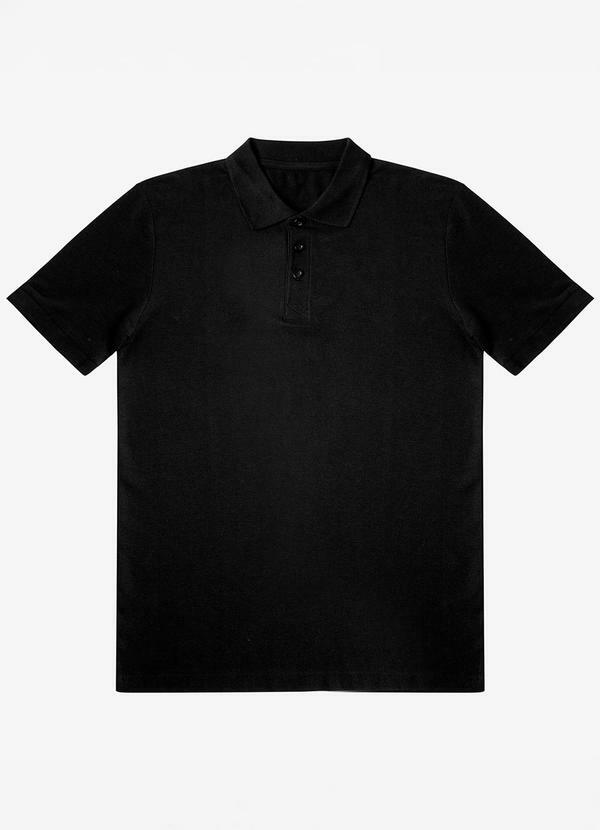 Polo Masculina Piquet Básica Preto