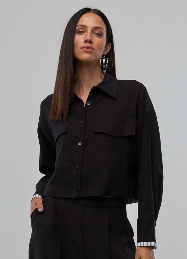 Vista 2 Camisa Detalhe Preto Carlota Costa Carlota Costa