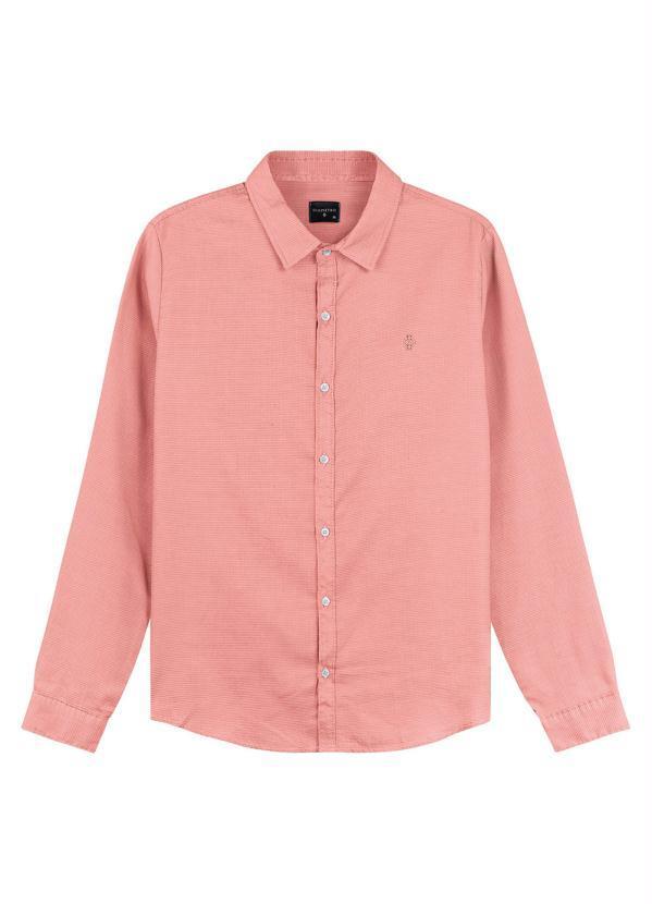 Vista 2 Camisa Manga Longa Fio Tinto Rosa Diametro Diametro