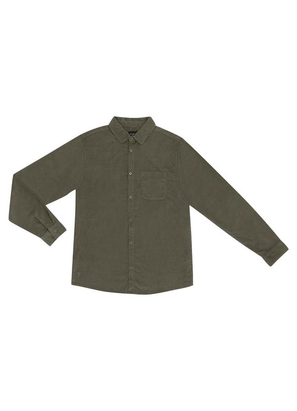 Camisa Masculina com Bolso Verde