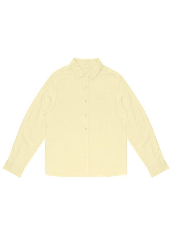 Camisa Masculina Social Tricoline Amarelo