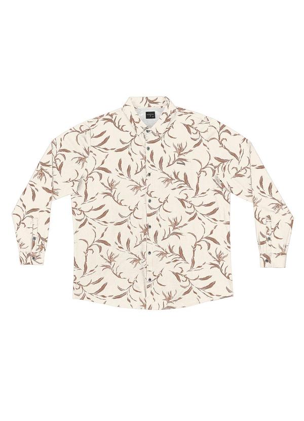 Camisa Polo Manga Longa Plus Size Bege