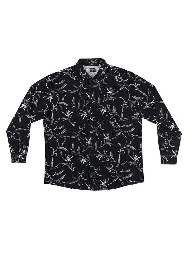 Camisa Polo Manga Longa Plus Size Preto