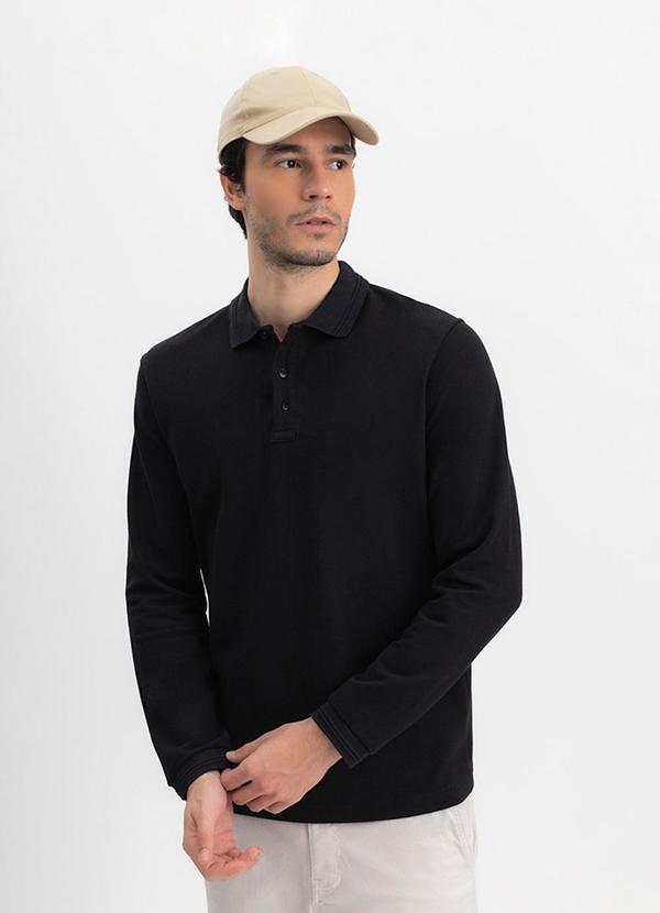 Camisa Polo Masculina em Piquet Preto