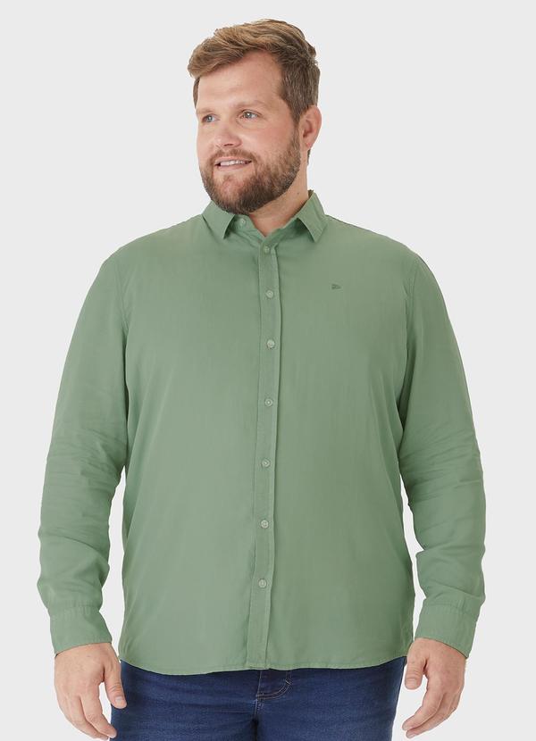 Camisa Tradicional em Liocel PlusVerde Menta