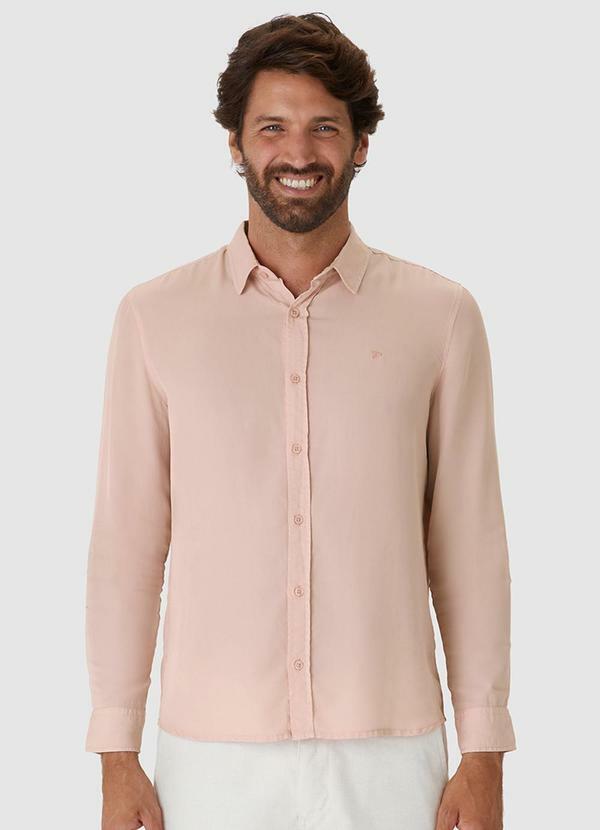 Camisa Tradicional em Liocel Rosa Claro