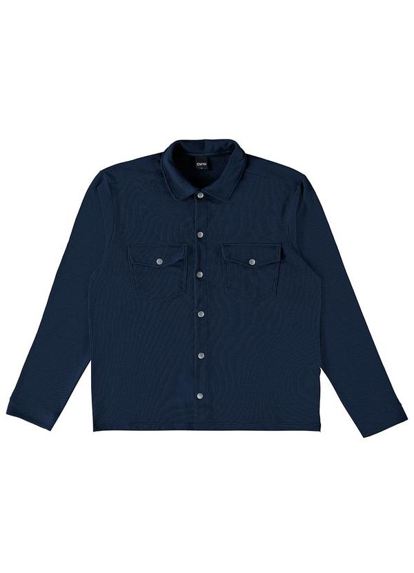 Vista 2 Camisa Tradicional Texturizada Azul Enfim Enfim