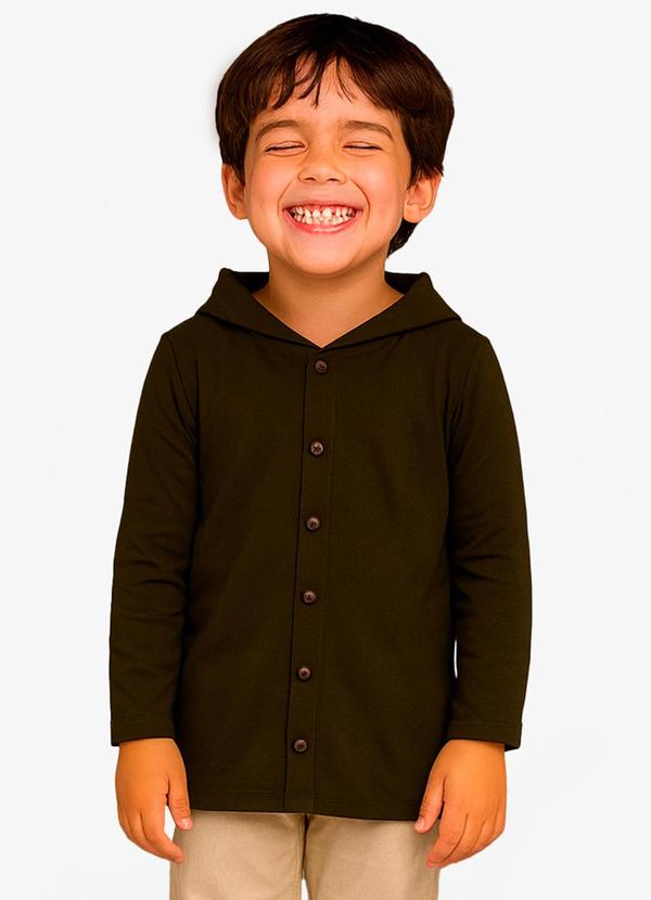 Camiseta Manga Longa com Capuz Verde