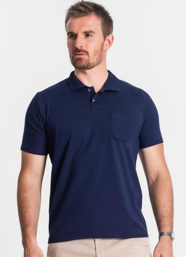Vista 2 Camisa Cotton Masculina Azul Diametro Diametro