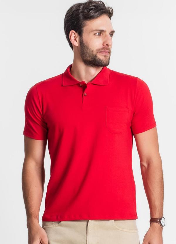 Vista 2 Camisa Cotton Masculina Vermelho Diametro Diametro