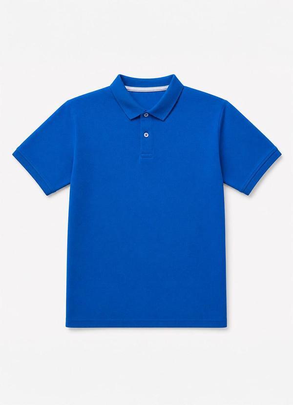 Camisa Gola Polo Masculina Piquet Premium Azul C