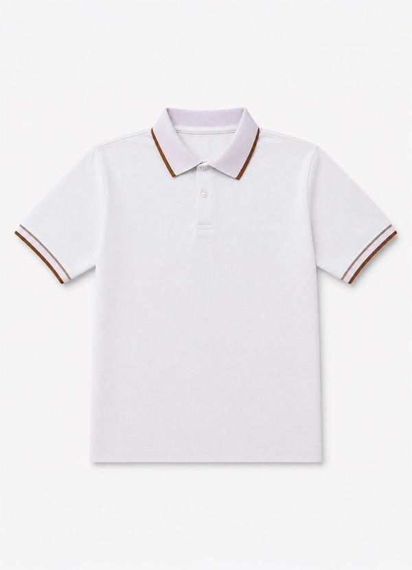 Camisa Gola Polo Masculina Piquet Premium Branco