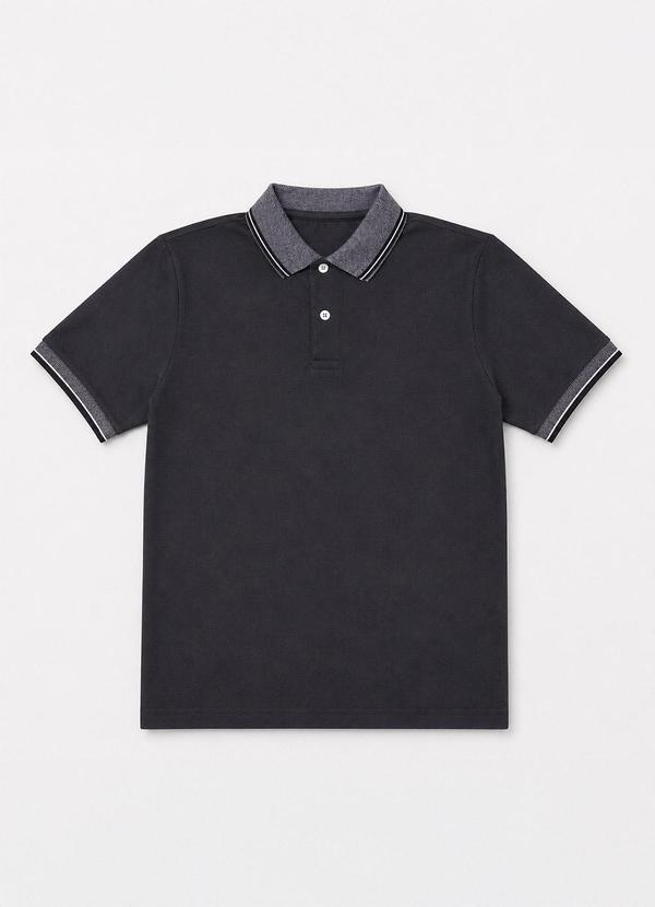 Camisa Gola Polo Masculina Piquet Premium Chumbo