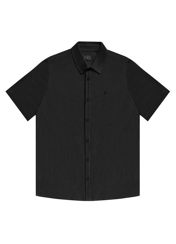 Vista 2 Camisa Masculina Manga Curta Preto Diametro Diametro