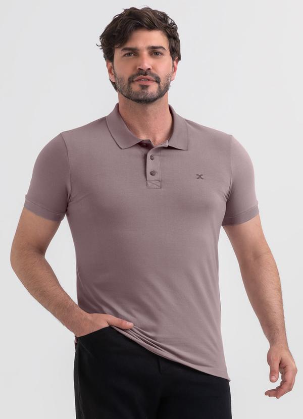 Camisa Polo em Algodão Lilás