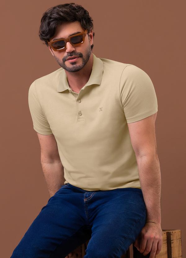 Camisa Polo em Algodão Marrom Claro